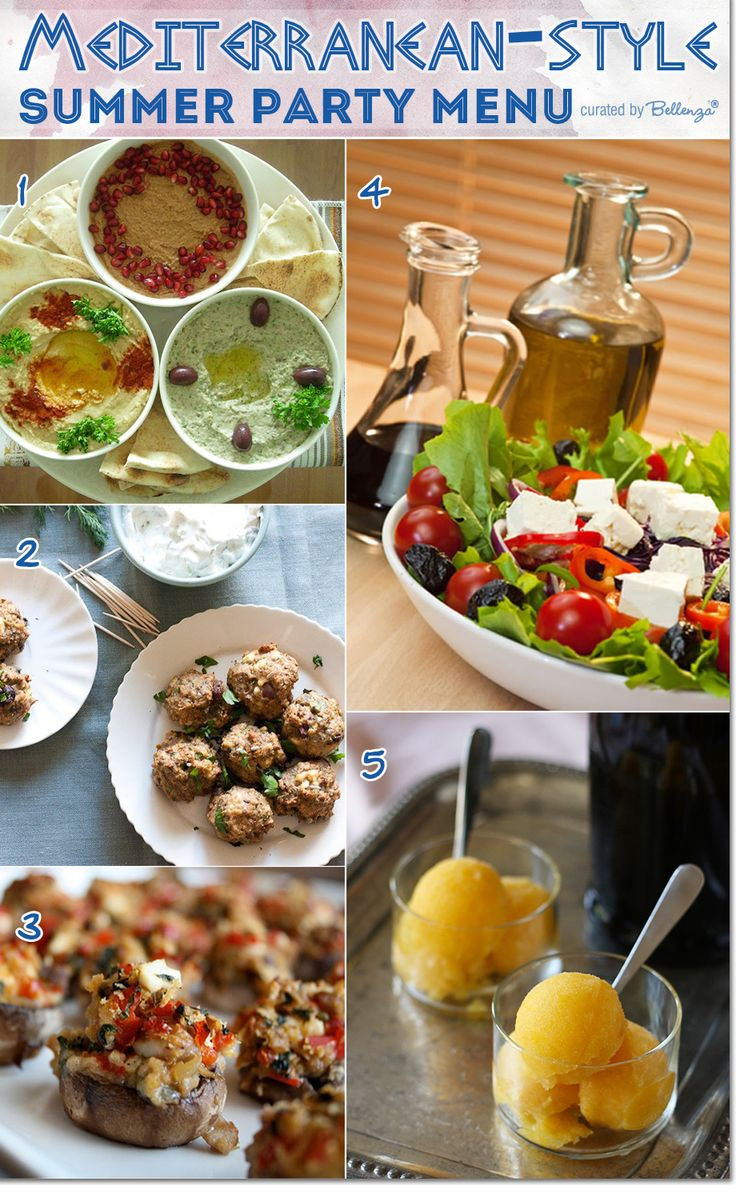 Greek Dinner Party Menu Ideas
 Menu Ideas for Hosting a Mediterranean style Summer Party