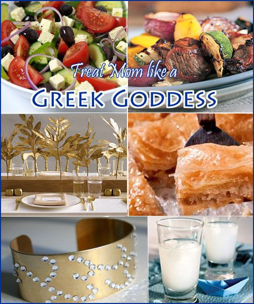 Greek Dinner Party Menu Ideas
 make mom feel like a Greek goddess with this fun themed
