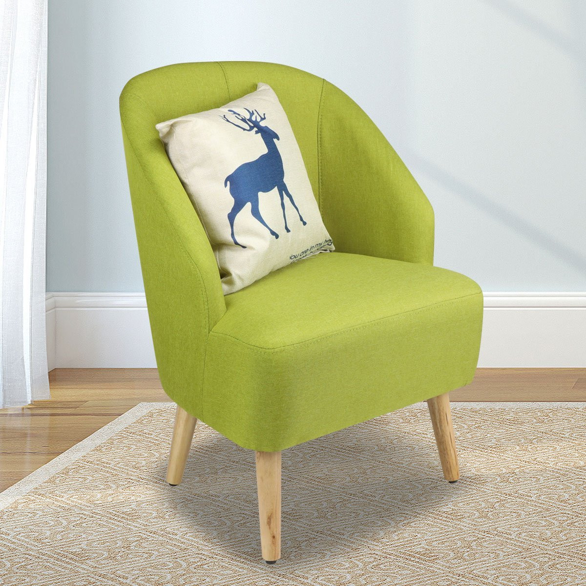 Green Accent Chairs Living Room
 Elegant Upholstered Fabric Club Chair Accent Chair W Free