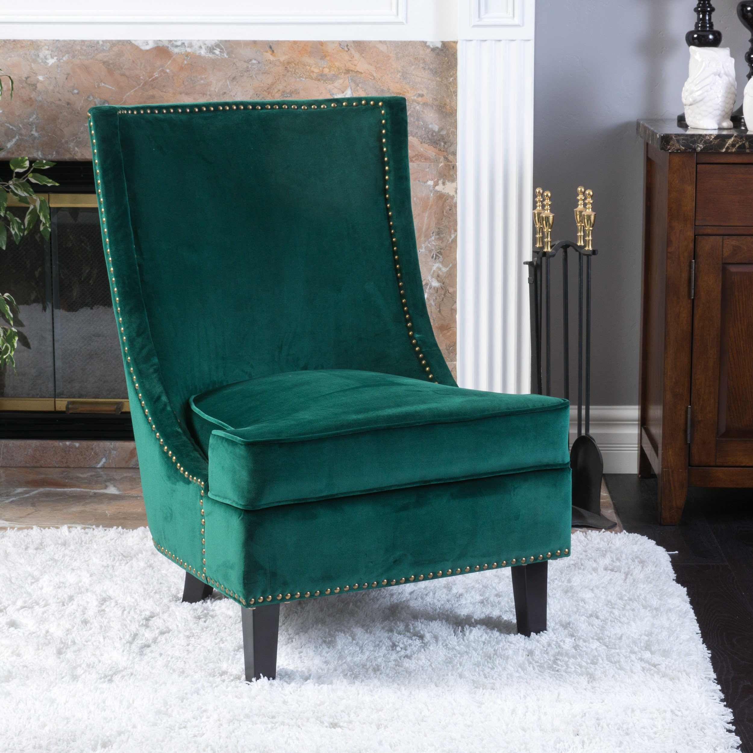 Green Accent Chairs Living Room
 Christopher Knight Home Brayden Mid Century Velvet