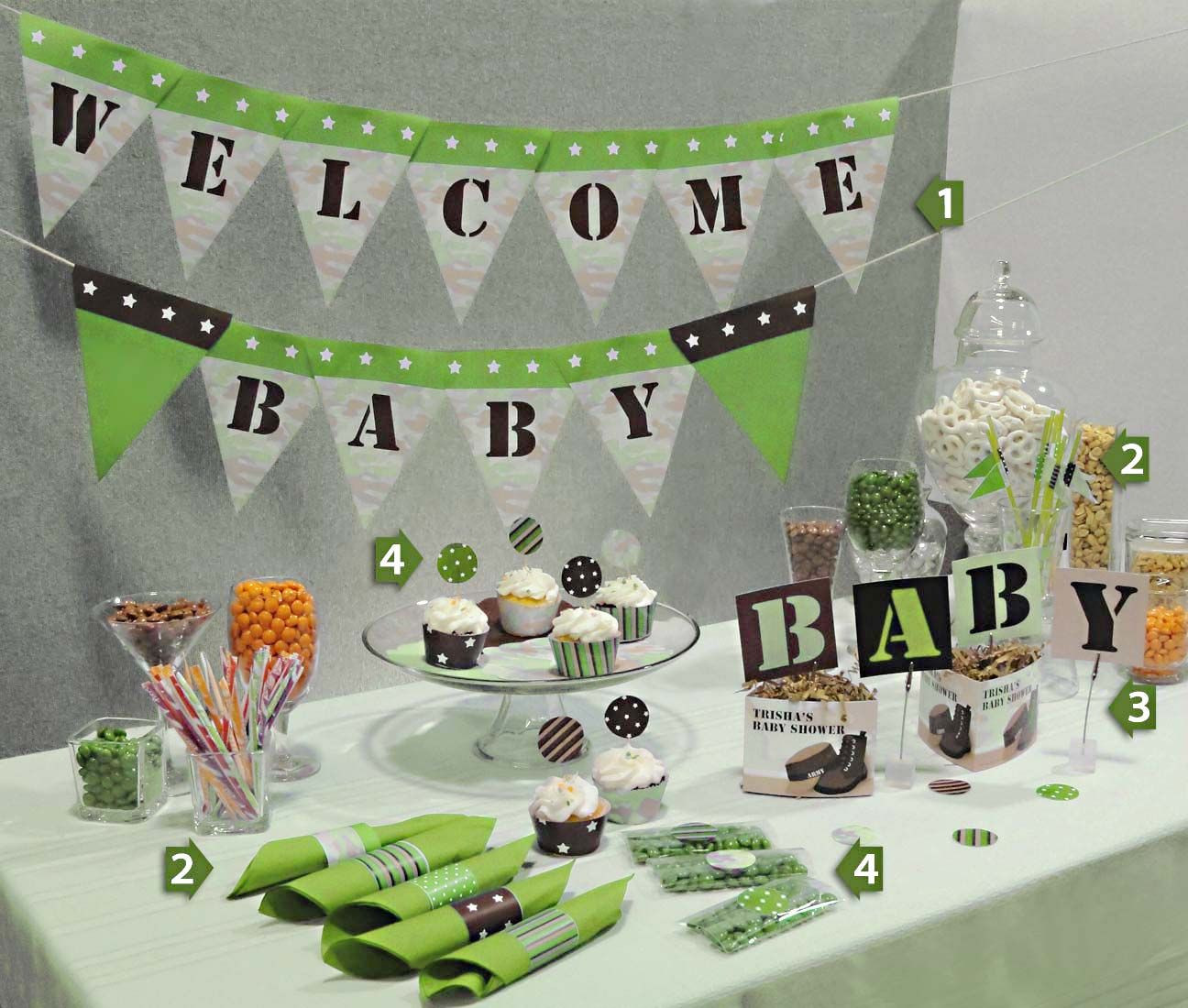 Green Baby Shower Decor
 baby decorations