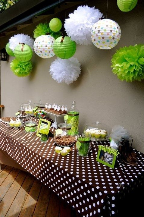 Green Baby Shower Decor
 green and brown baby shower decorations