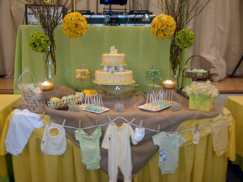Green Baby Shower Decor
 Yellow and Green Rustic Baby Shower