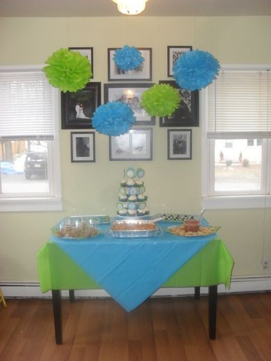 Green Baby Shower Decor
 turquoise & lime green Baby Shower Party Ideas