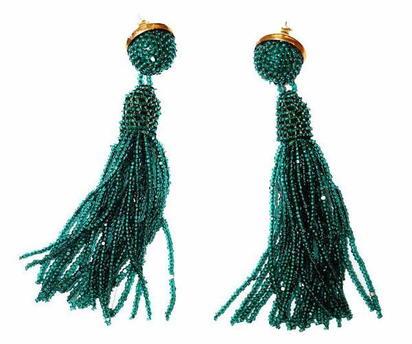Green Tassel Earrings
 Emerald Green Tassel Earrings – Molly Jane Designs