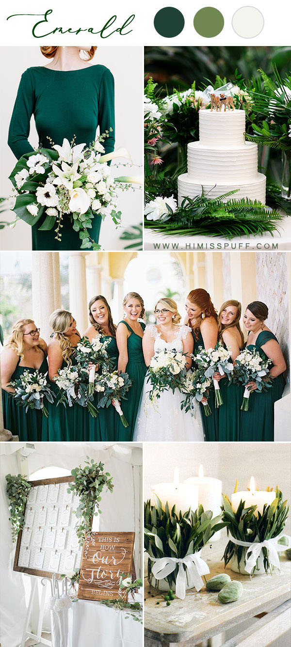 Green Wedding Colors
 14 Dark Green Emerald Wedding Colors & Palettes – Hi Miss Puff