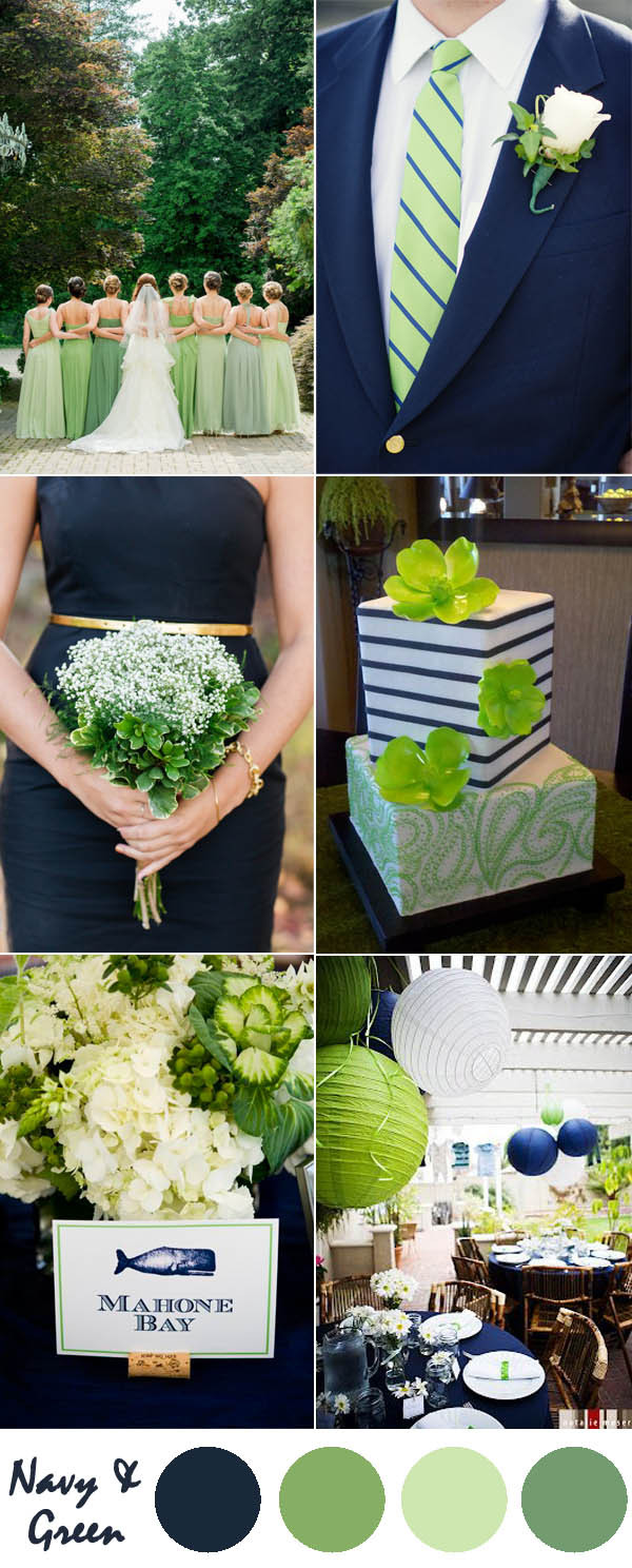 Green Wedding Colors
 Ten Most Gorgeous Navy Blue Wedding Color Palette Ideas
