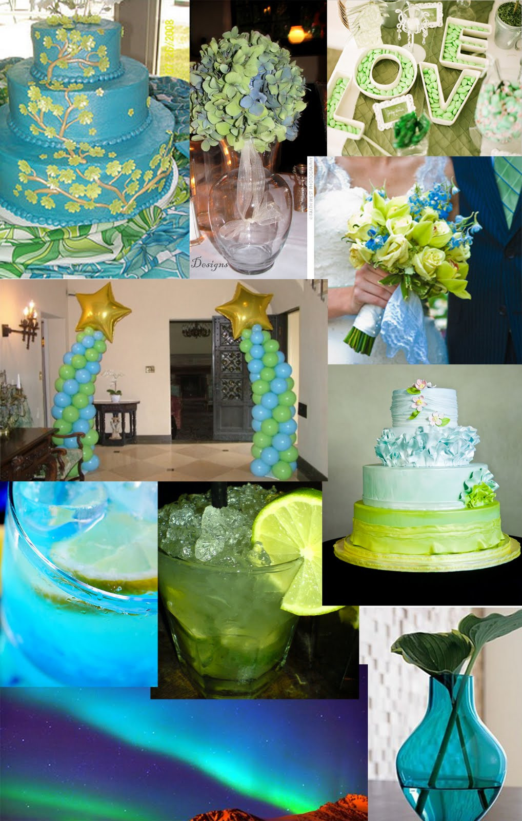 Green Wedding Colors
 Weddingzilla Blue Green Turquoise Wedding Inspiration Board