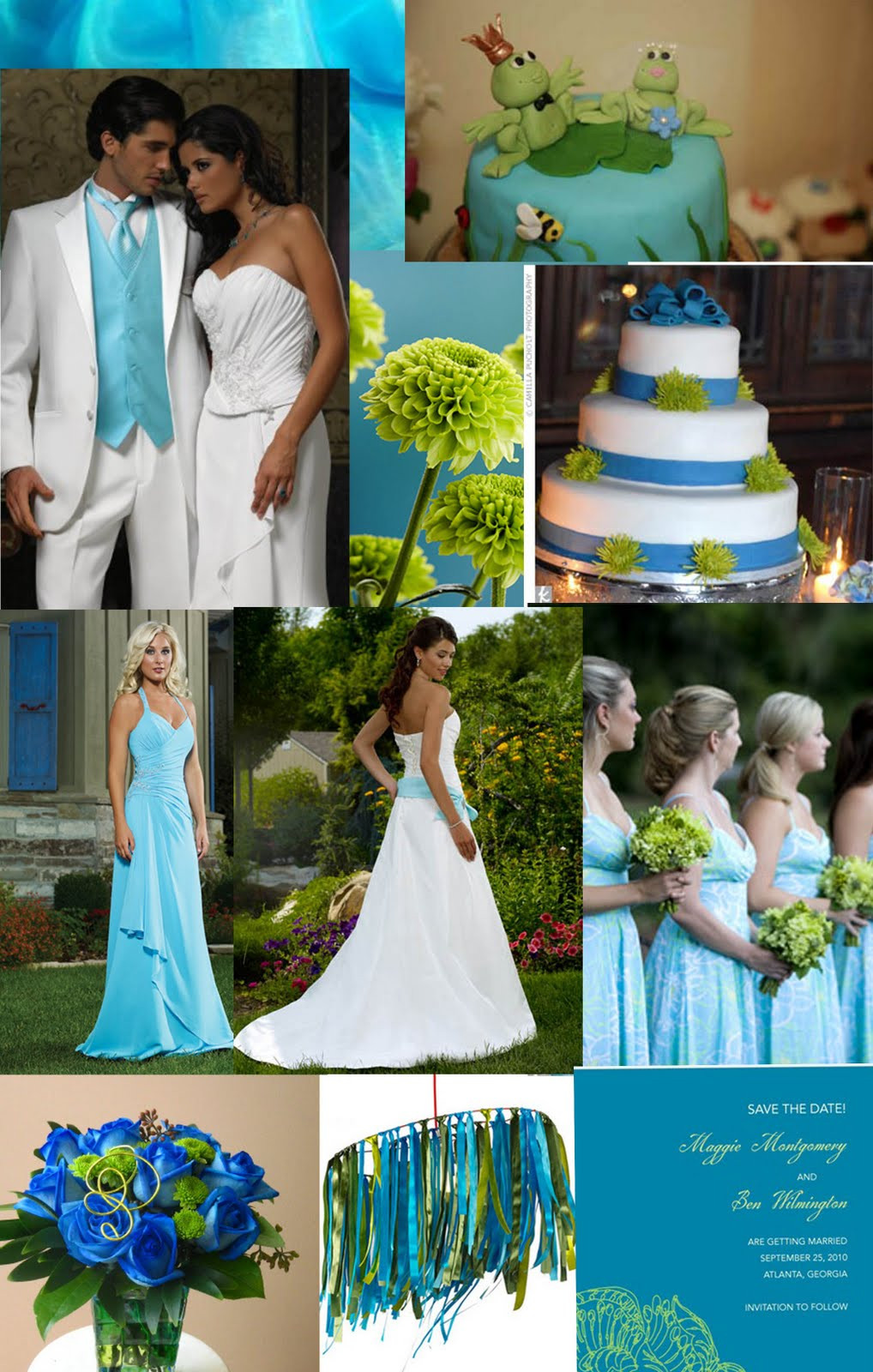 Green Wedding Colors
 Weddingzilla Blue Green Turquoise Wedding Inspiration Board