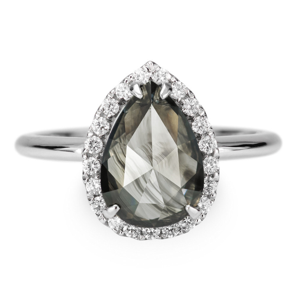Grey Diamond Engagement Rings
 2 32 Carat Grey Diamond Halo Engagement Ring 14k White Gold