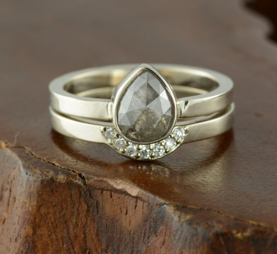 Grey Diamond Engagement Rings
 Grey Diamond Engagement Ring 14k White Gold