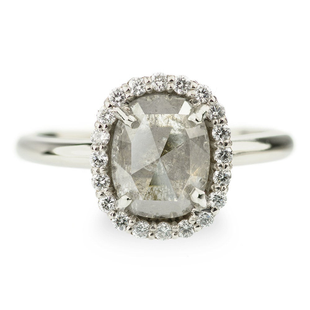 Grey Diamond Engagement Rings
 1 51 Carat Grey Diamond Halo Engagement Ring by