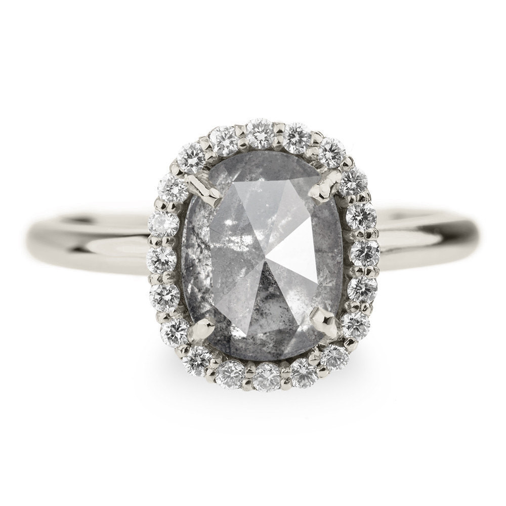 Grey Diamond Engagement Rings
 2 33 Carat Grey Diamond Halo Engagement Ring by