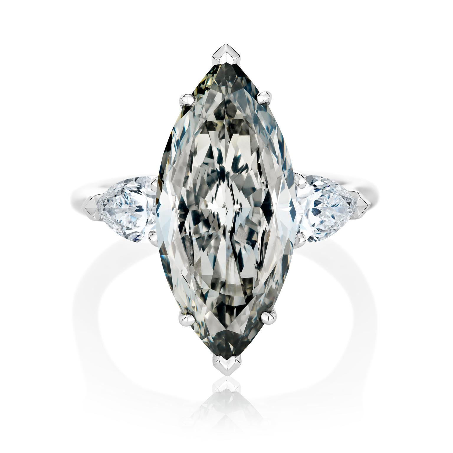 Grey Diamond Engagement Rings
 4 27 carat marquise cut Fancy grey diamond engagement ring