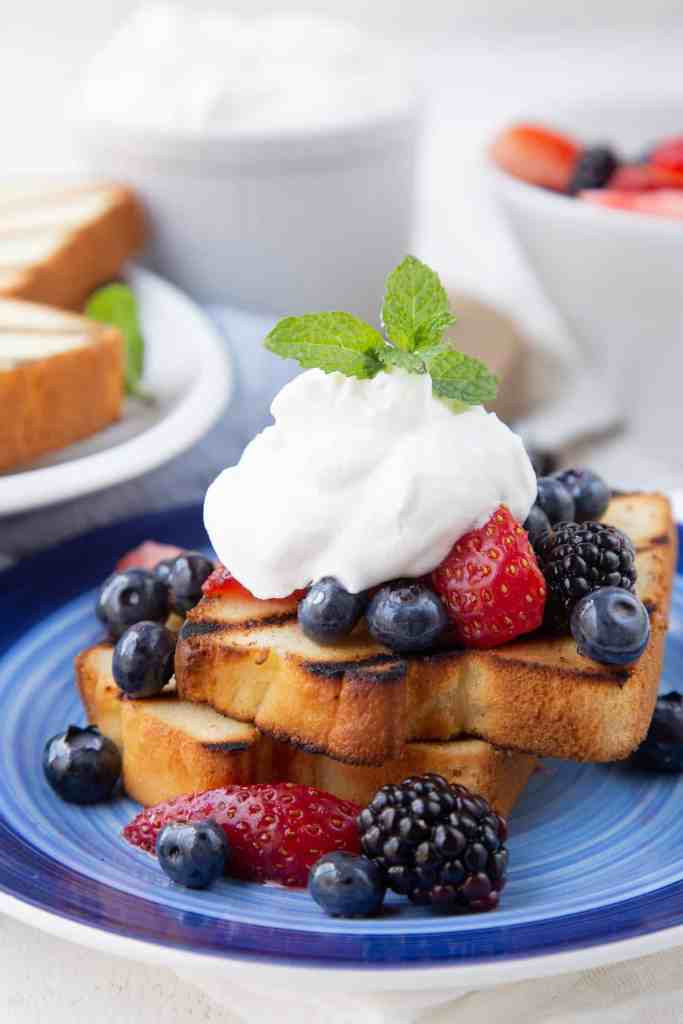 Grilled Pound Cake
 Patriotic Dessert Grilled Pound Cake with Berries and
