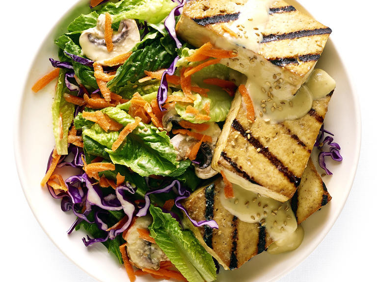 Grilled Tofu Recipes
 Greens with Miso Ginger Dressing & Grilled Tofu Recipe
