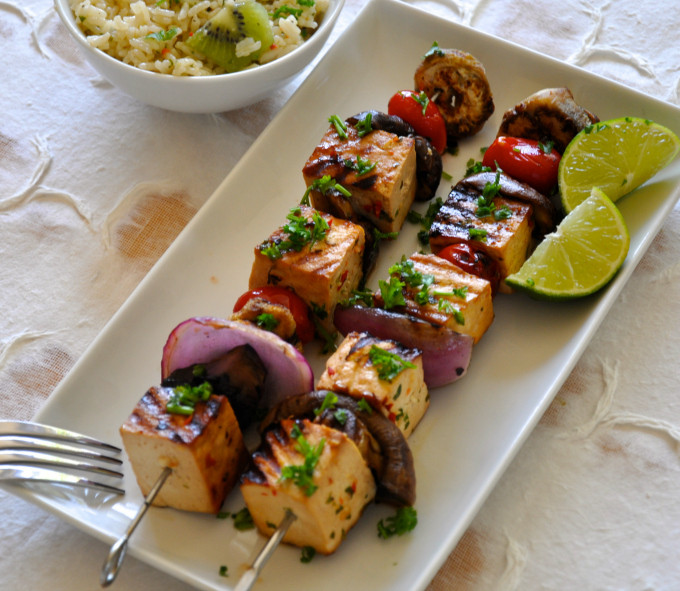 Grilled Tofu Recipes
 Grilled Tofu & Ve able Shish Kebab with Cold Rice Salad