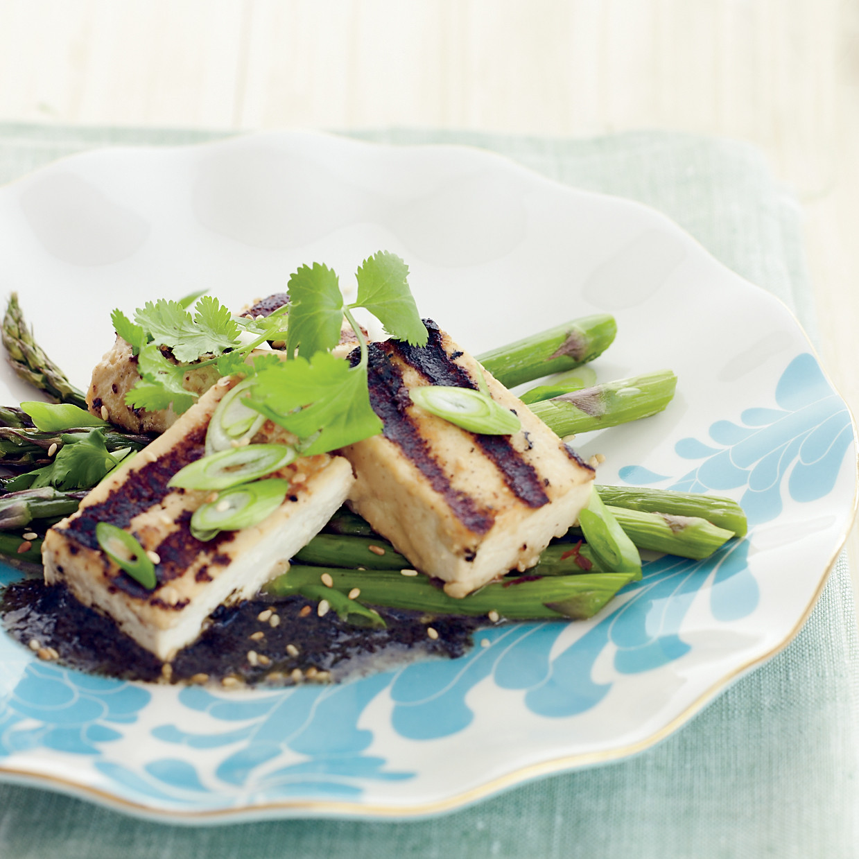 Grilled Tofu Recipes
 Grilled Tofu with Asparagus and Nori Vinaigrette Recipe