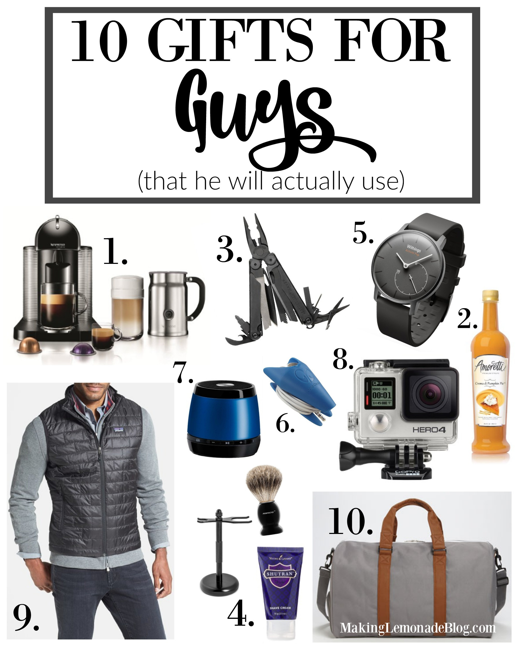 Guys Birthday Gifts
 Ten Best Gifts for Guys That He ll Use