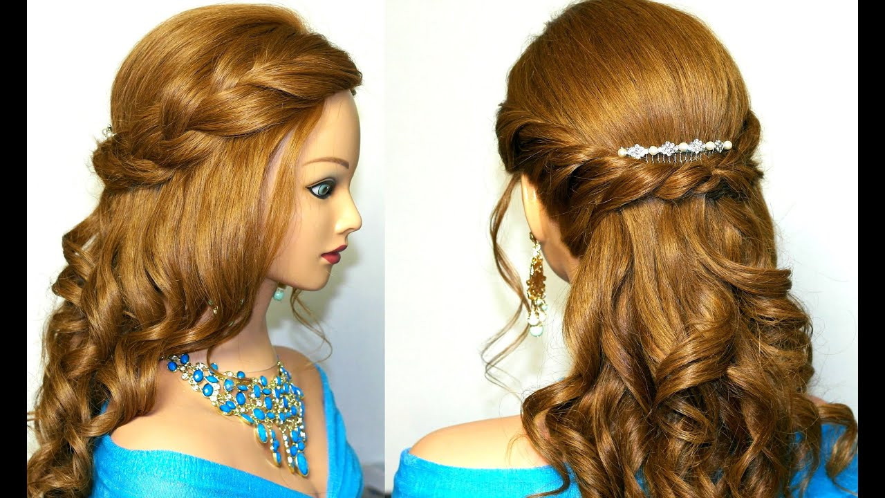 Hairstyle For Prom Medium Hair
 Curly prom hairstyle for medium long hair Tutorial