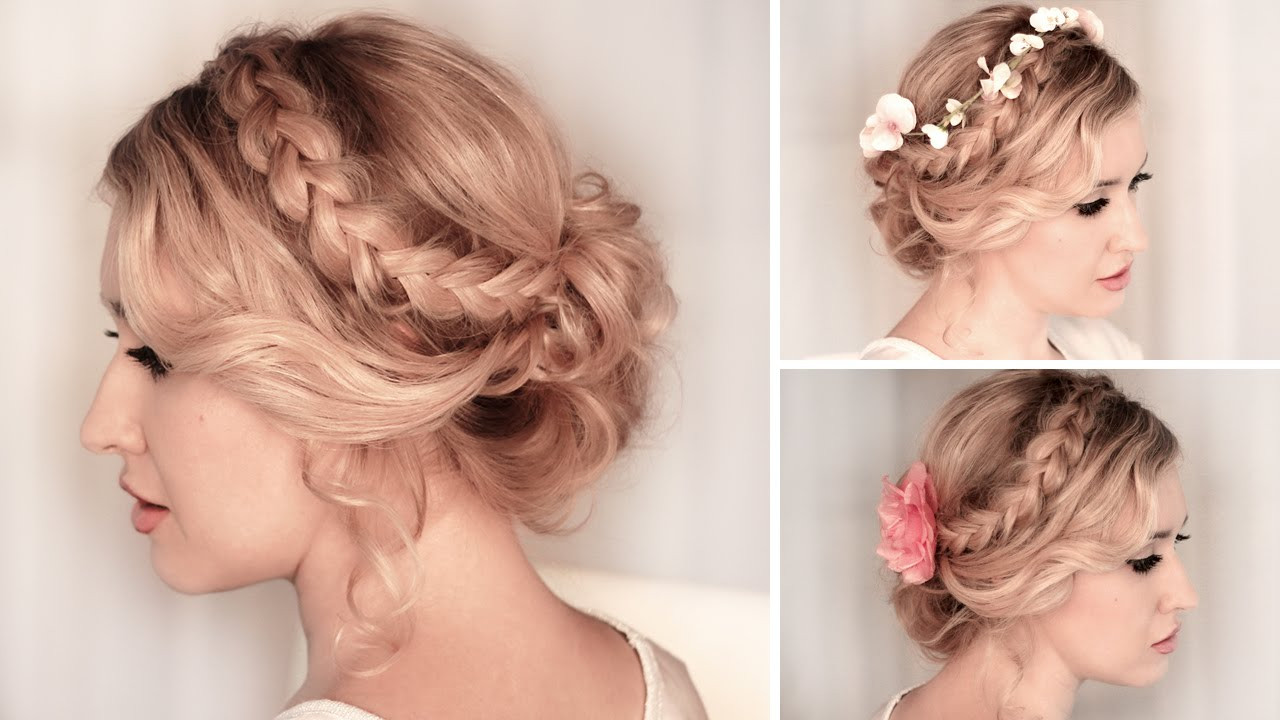 Hairstyle For Prom Medium Hair
 Braided updo hairstyle for BACK TO SCHOOL everyday party