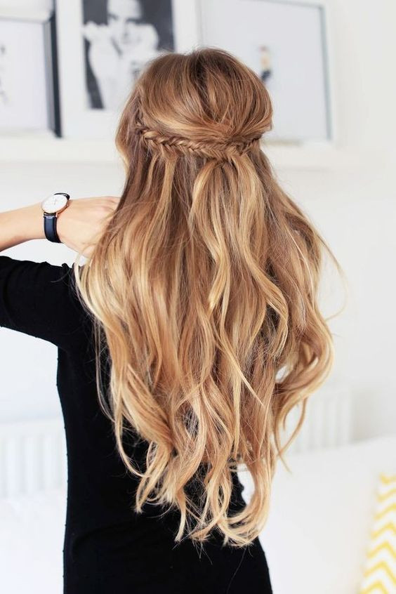 Hairstyle Ideas For Long Hair
 Picture a braided half updo with light waves on long