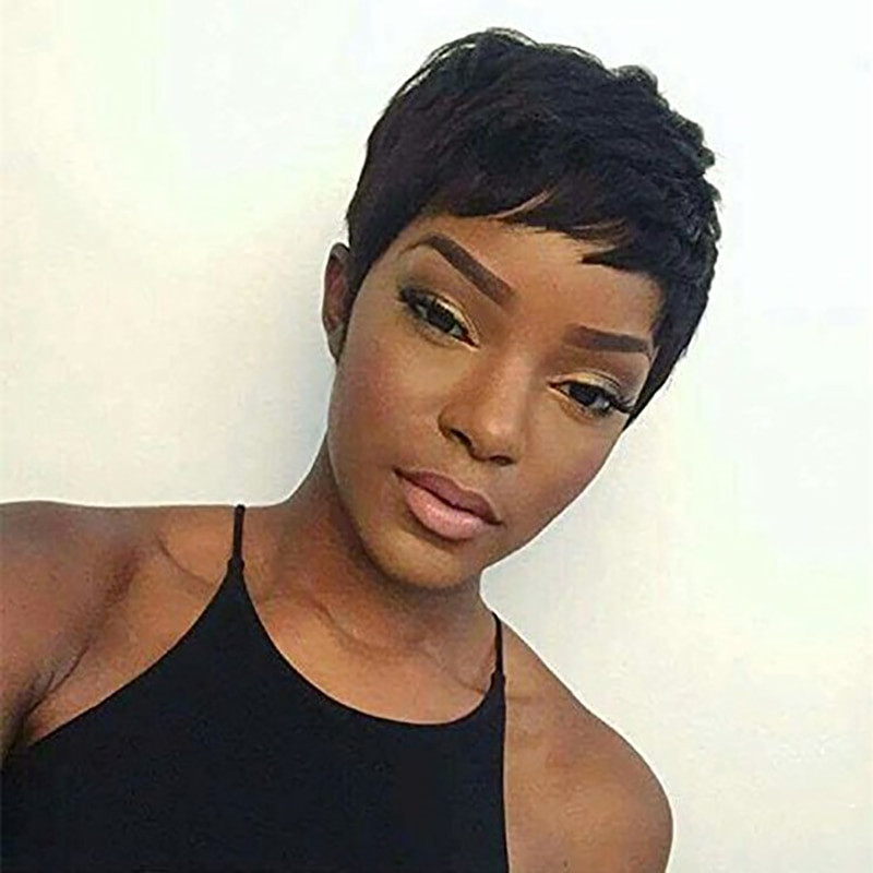 Hairstyles For Black Girls With Short Hair
 6 Inches Pixie Cut Wig Layered Extra Short Straight Wigs
