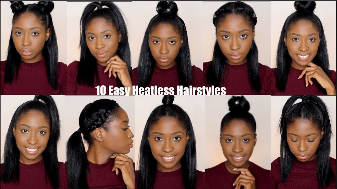 Hairstyles For Natural Straight Black Hair
 10 Simple Quick and Easy Heatless Hairstyles For Straight