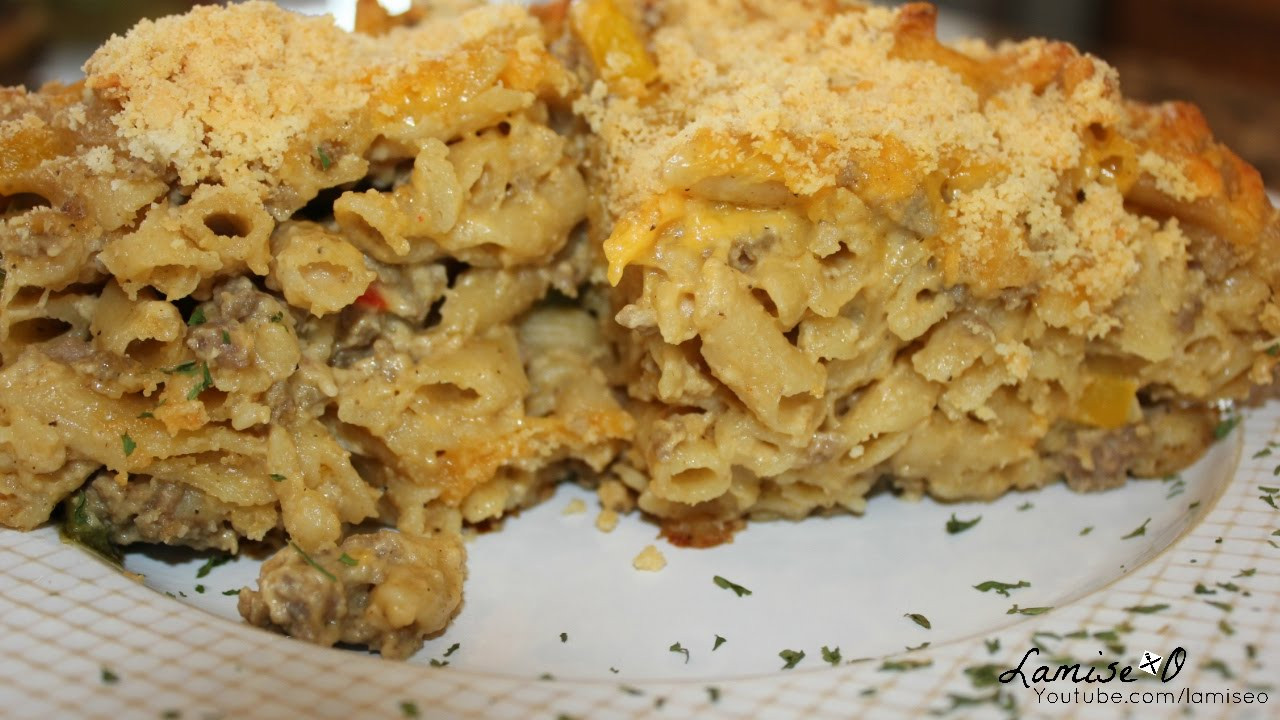 Haitian Baked Macaroni And Cheese
 Haitian Macaroni Au Gratin with ground beef