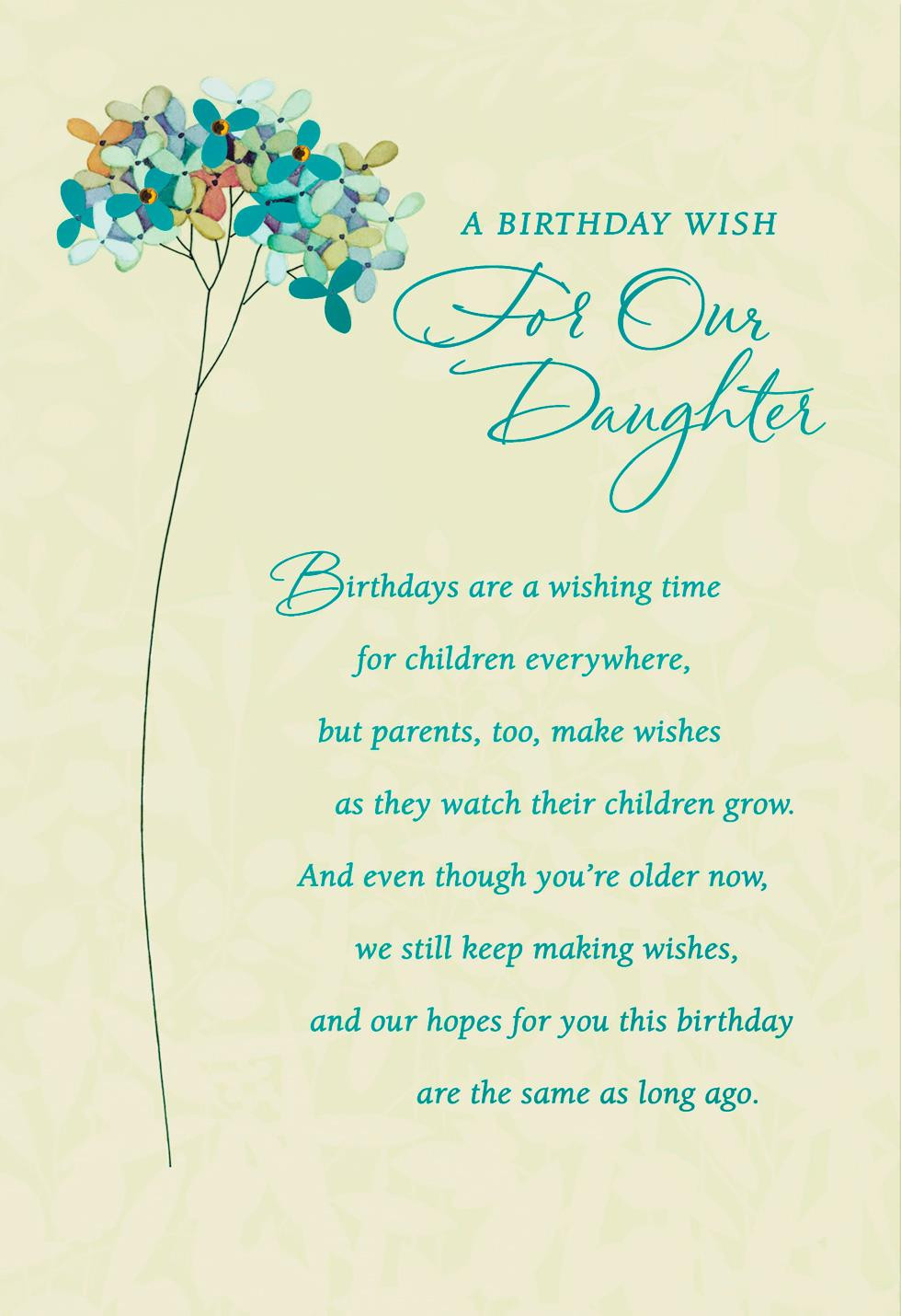 Hallmark Birthday Wishes
 Wishes for Our Daughter Birthday Card Greeting Cards