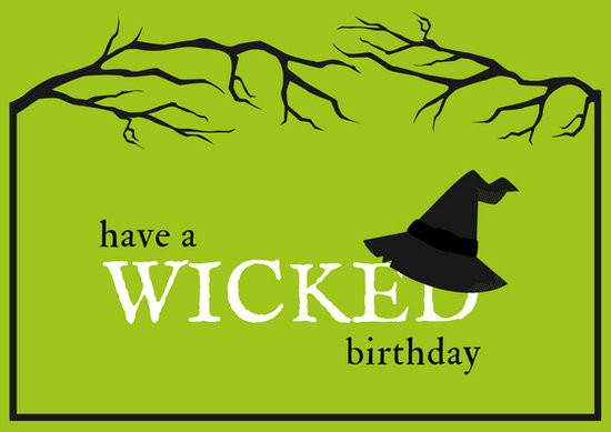 Halloween Birthday Cards
 Green Wicked Halloween Birthday Card Templates by Canva