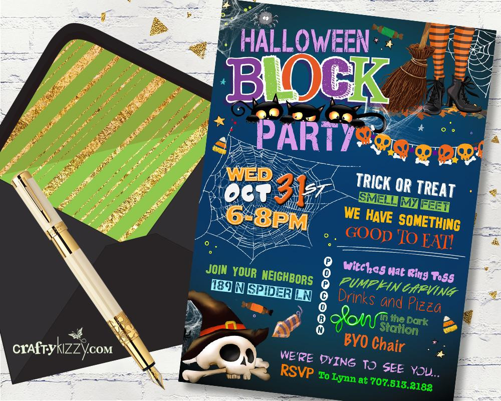 Halloween Block Party Ideas
 Children s Halloween Block Party Invitation Fun