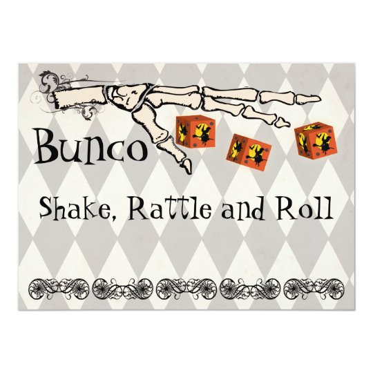 Halloween Bunco Party Ideas
 Bunco Skeleton Hand Invitation