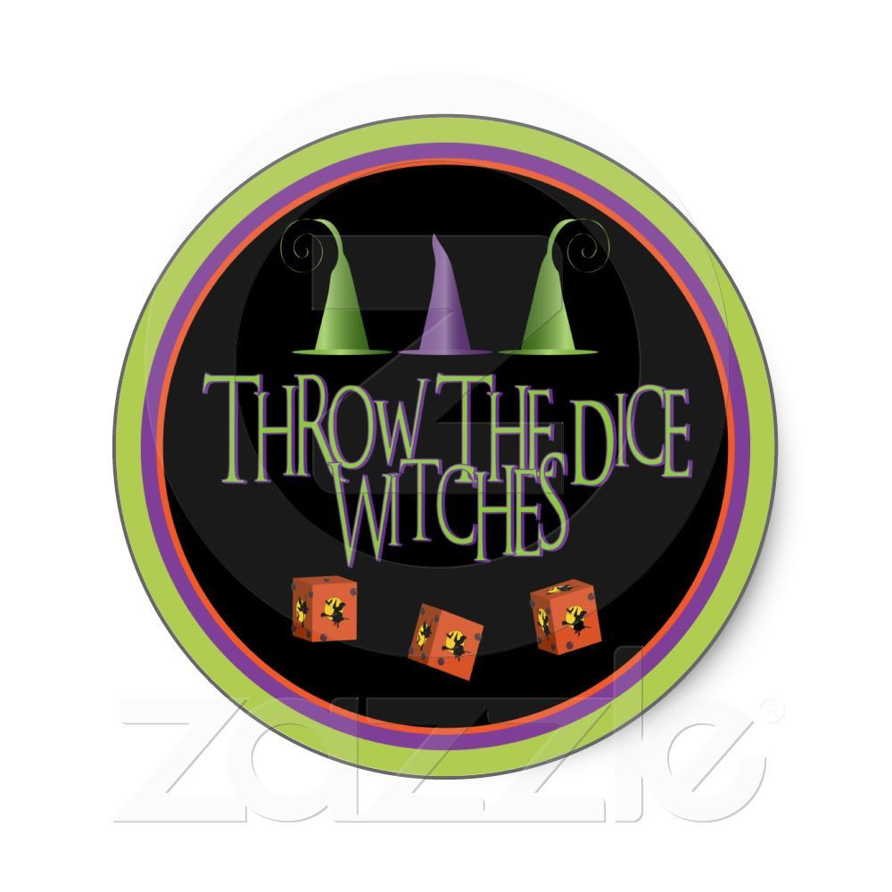Halloween Bunco Party Ideas
 Throw The Dice WItches Stickers Zazzle