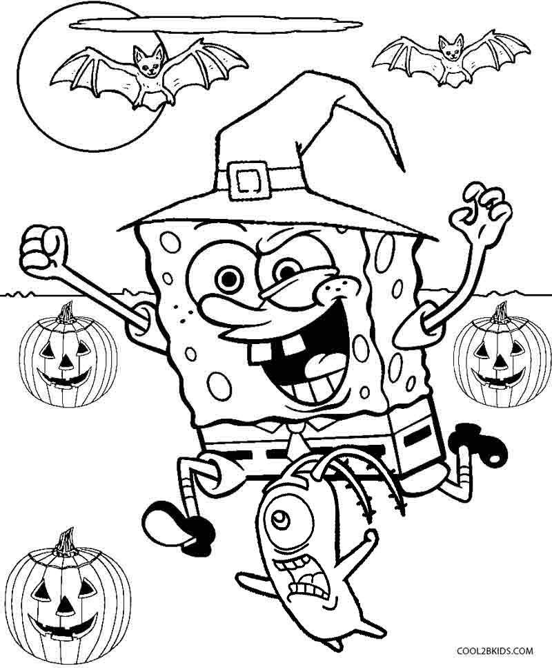 Halloween Coloring Pages For Kids
 Printable Spongebob Coloring Pages For Kids