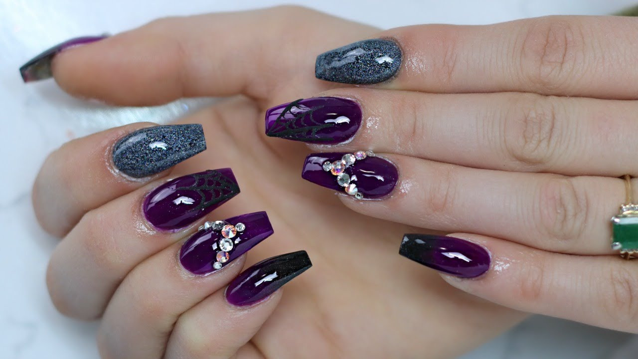 Halloween Nail Designs Pictures
 PURPLE NAIL TUTORIAL