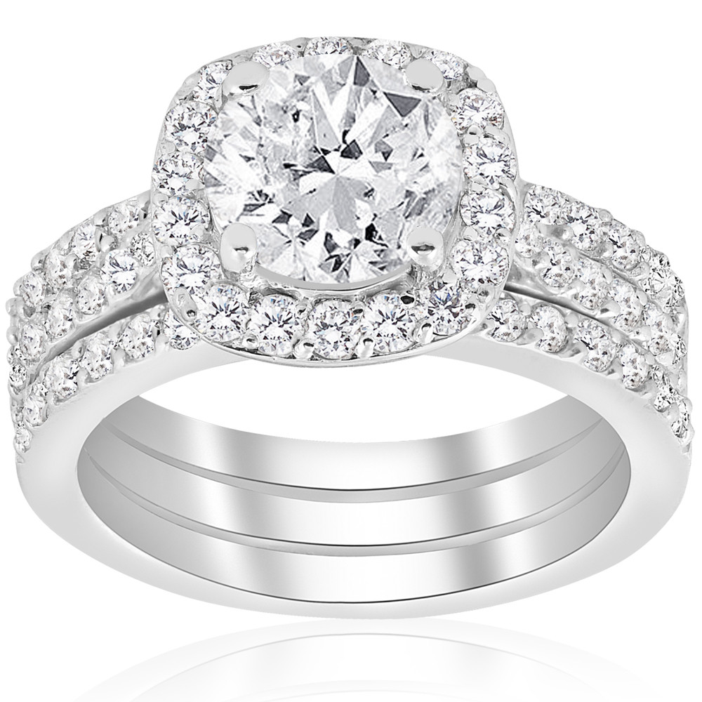 Halo Wedding Ring Sets
 2 3 4ct Cushion Halo Diamond Engagement Wedding Ring Set