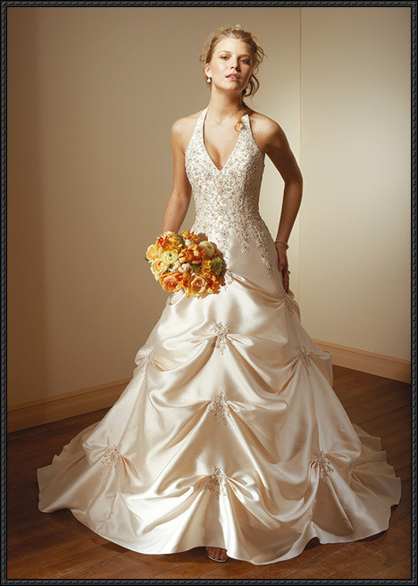 Halter Wedding Gowns
 Lace halter wedding gown