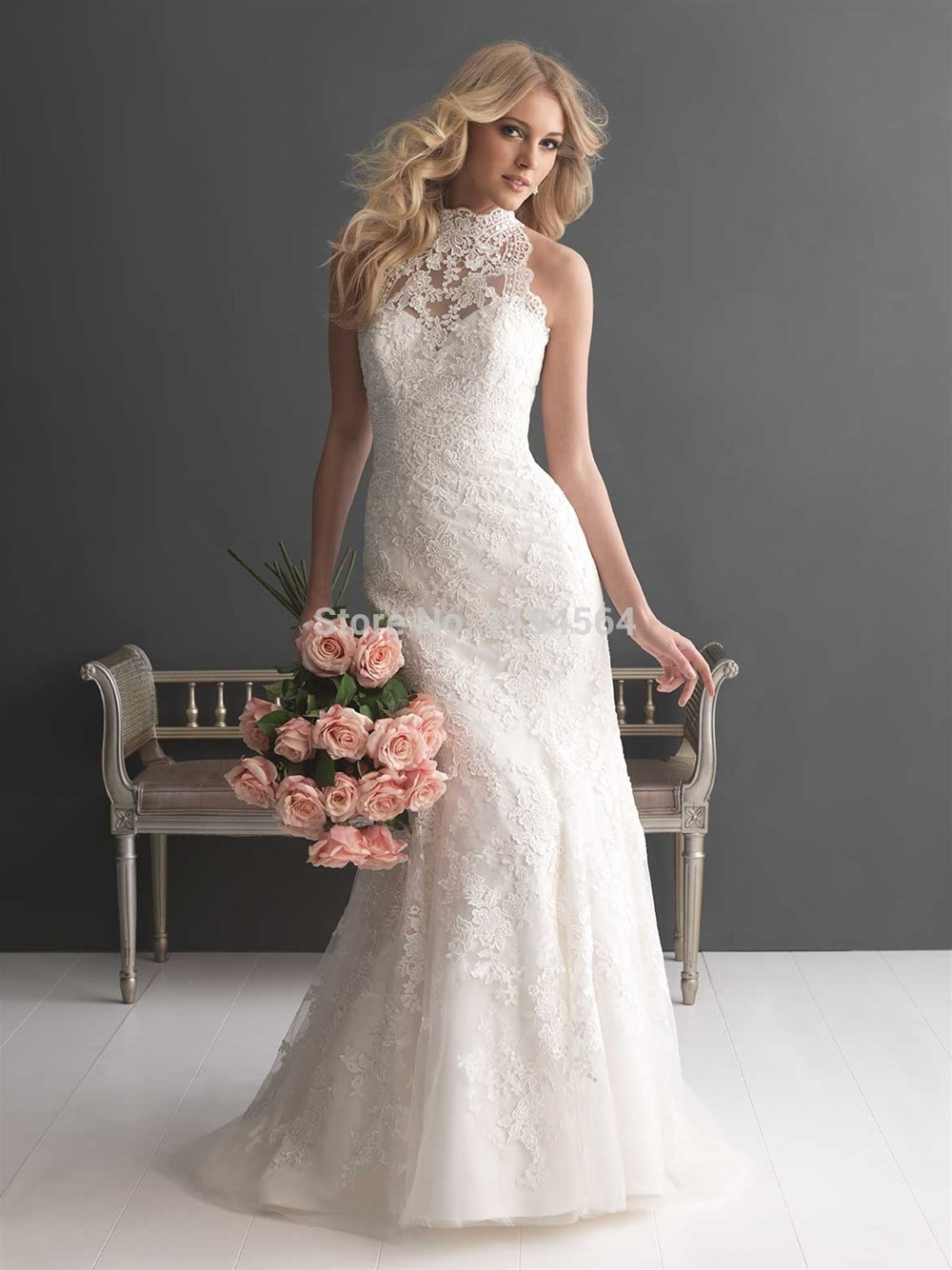 Halter Wedding Gowns
 China Wedding Dresses Halter Lace Top Bridal Gown 2015