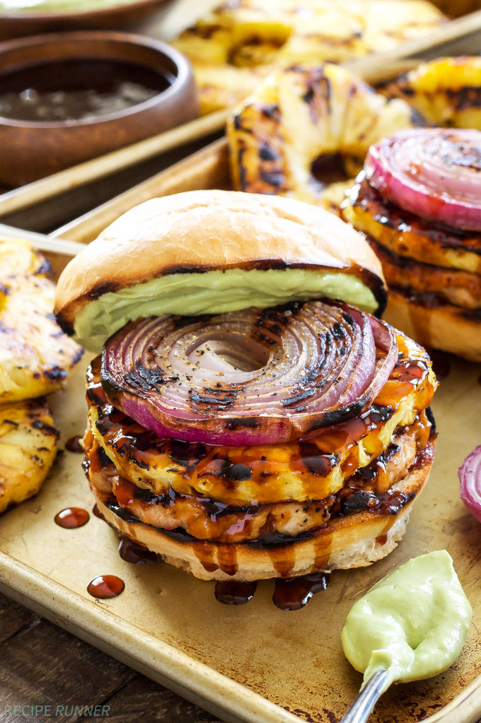 Hamburgers Grill Recipe
 Teriyaki Turkey Burgers with Grilled Pineapple and ions
