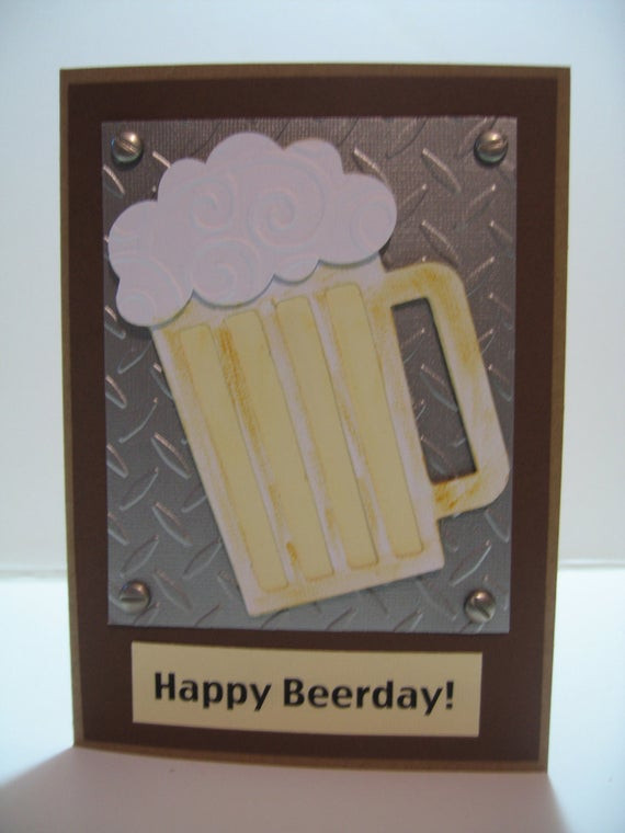 Handmade Birthday Cards For Him
 Handmade Birthday Cards for Guys Beer Metal by AnelAsCreations