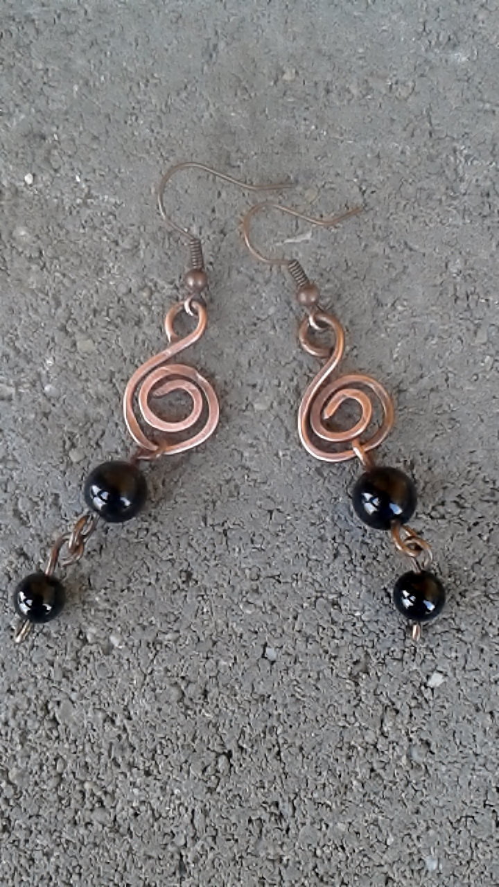 Handmade Copper Earrings
 Copper earrings Handmade copper wire earrings with natural