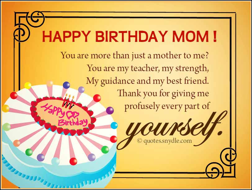 Happy Bday Mother Quotes
 Happy Birthday Mom Quotes Quotes and Sayings
