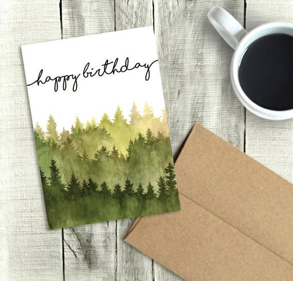 Happy Birthday Cards For Him
 Printable Birthday Card for Him Happy Birthday Watercolor