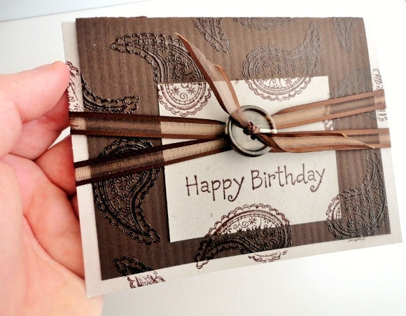 Happy Birthday Cards For Him
 Happy Birthday Card for HIM Masculine Brown Rustic