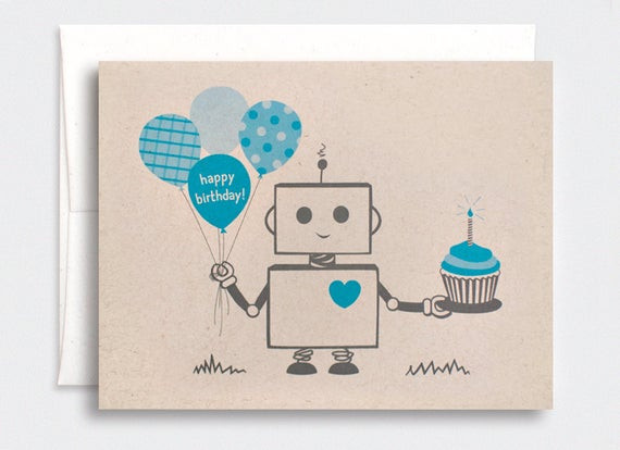 Happy Birthday Cards For Him
 Birthday Card for Him Boys Blue Robot Happy Birthday