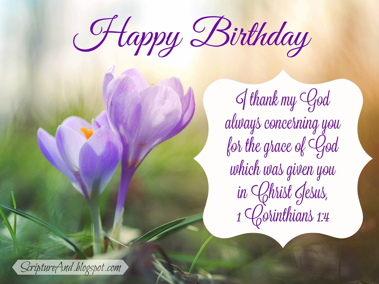 Happy Birthday Christian Quote
 Scripture and Free Birthday with Bible Verses
