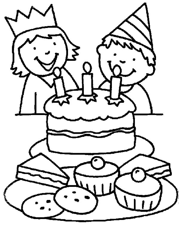Happy Birthday Coloring Pages For Boys
 Birthday Boy Holding Three Balloons and Present Coloring
