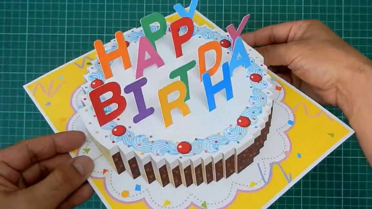 Happy Birthday Pop Up Card
 Happy Birthday Cake Pop Up Card Tutorial