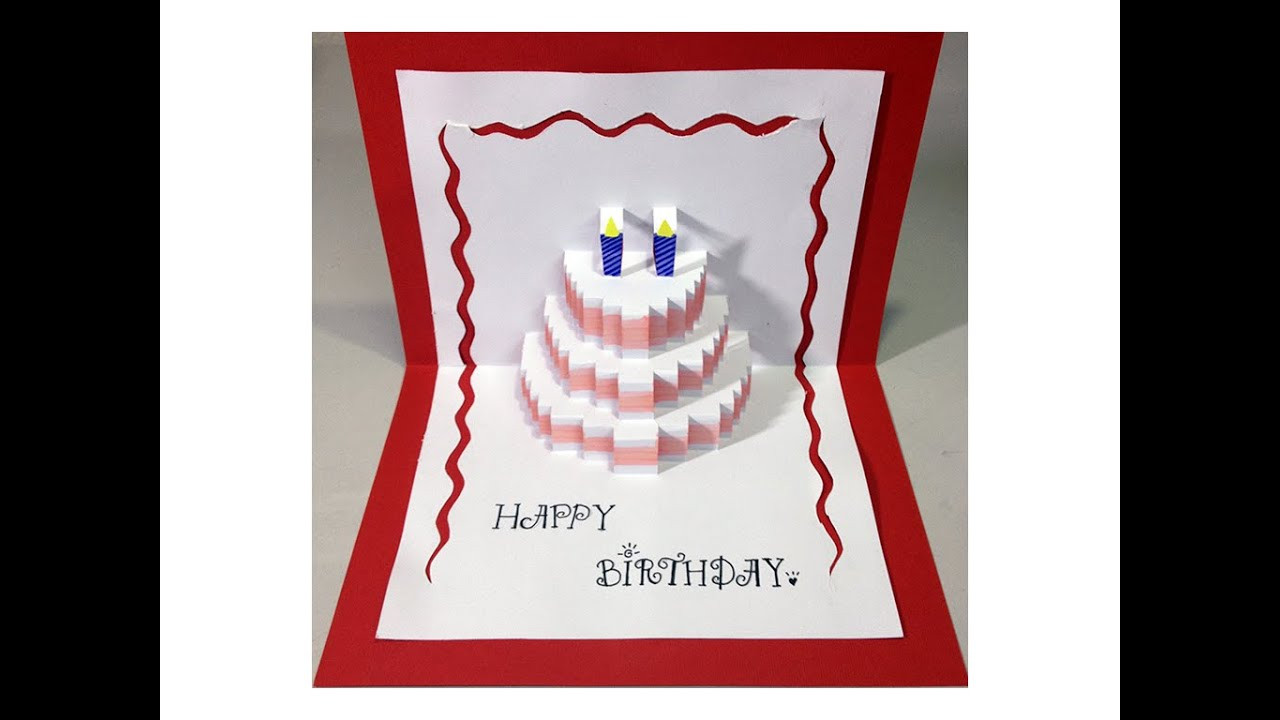 Happy Birthday Pop Up Card
 Happy Birthday Cake Pop Up Card Tutorial